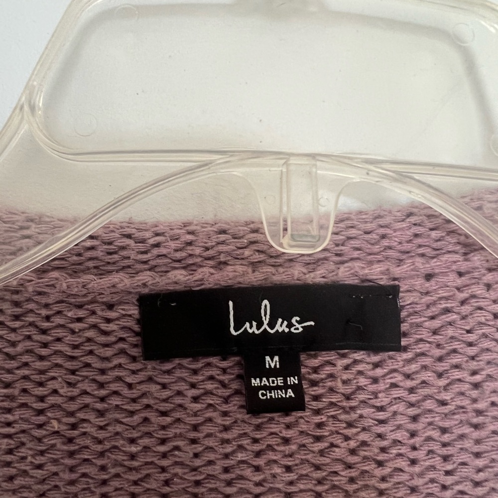 LuLu’s Dusty Lavender Sweater Cardigan - Medium - Picture 3 of 3